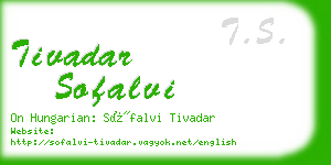tivadar sofalvi business card